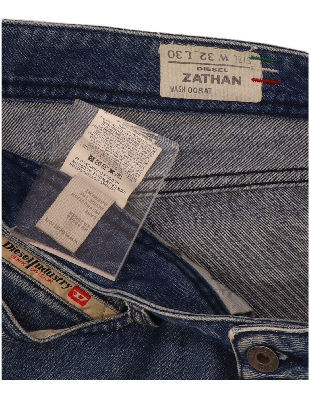 DIESEL Blugi pentru bărbați Zathan Bootcut W32 L30 Bumbac albastru