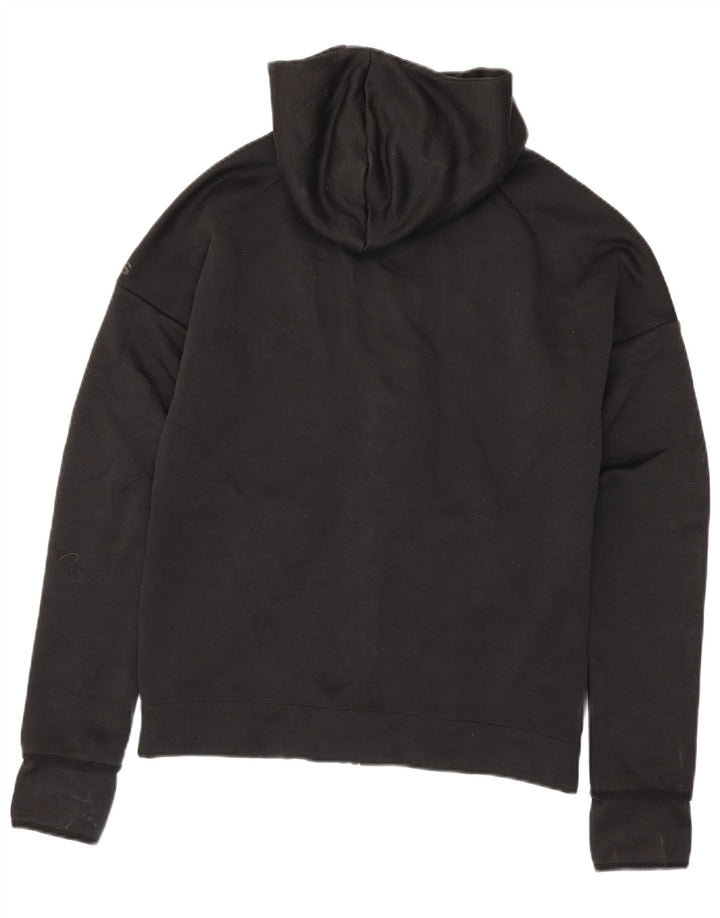 Pulover Adidas pentru bărbați, cu fermoar, poliester cu moale negru mediu