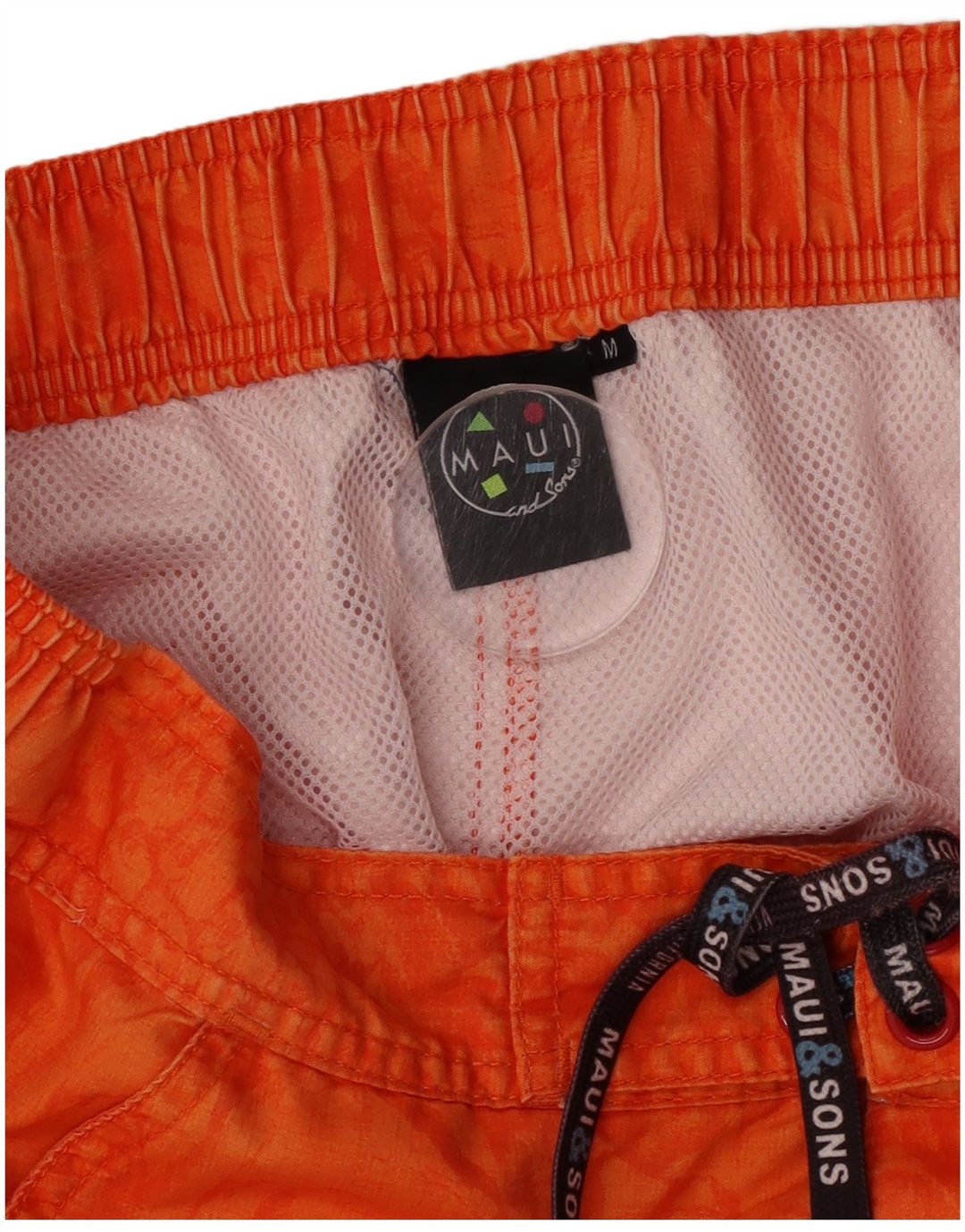 Pantaloni scurți de înot Maui and Sons pentru bărbați, portocaliu mediu, poliester color bloc