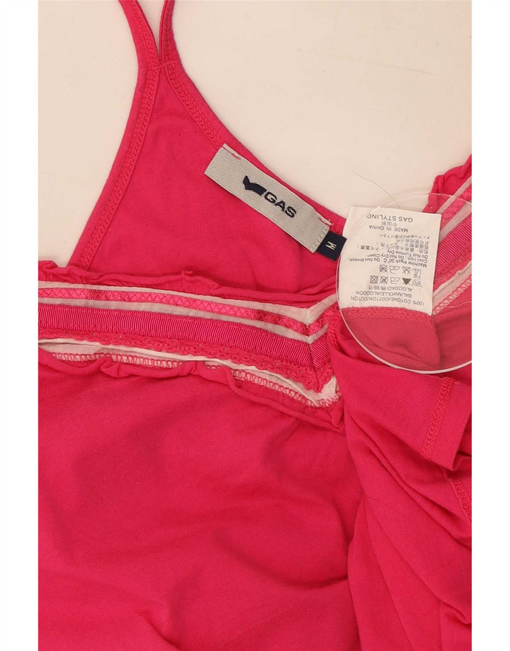 Gas Womens Cami Top UK 12 Medium Pink Bumbac