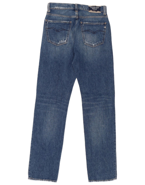 Replay Blugi drepte distressed pentru femei W25 L30 bumbac albastru