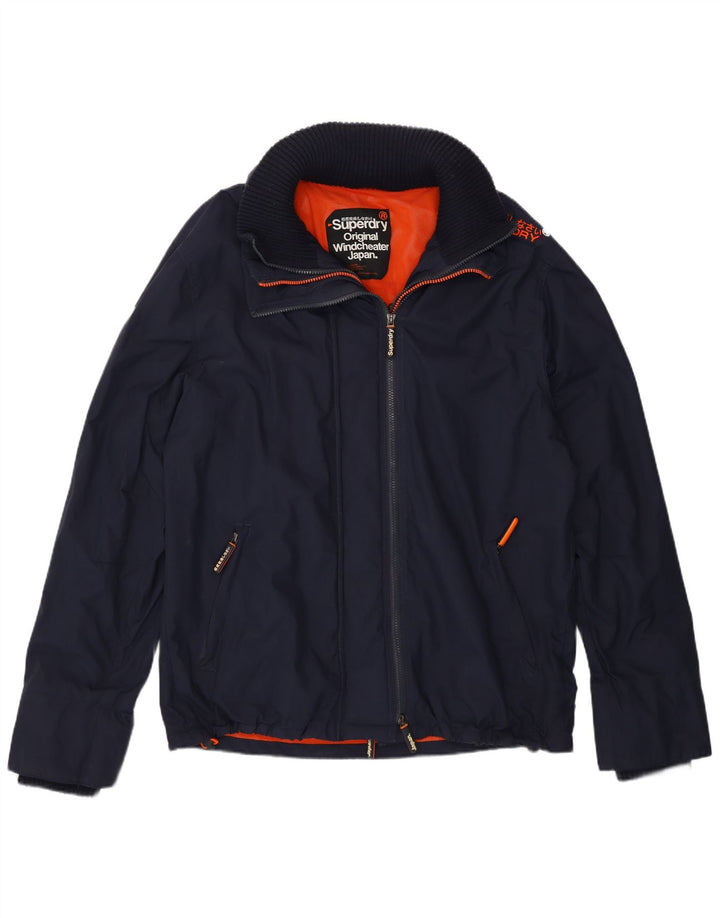 Jachetă de ploaie Superdry Windcheater pentru femei UK 20 2XL Nailon bleumarin