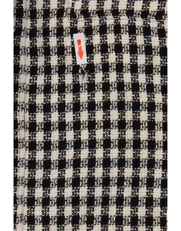 Fusta Mini Zara Femei Mic W26 Bumbac Check Negru
