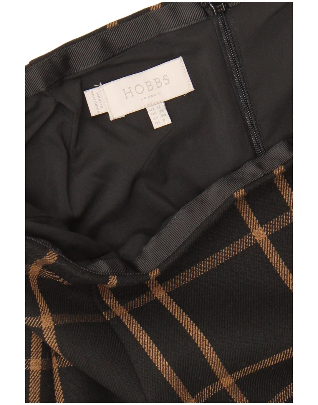 Fusta dreaptă pentru femei HOBBS UK 12 Medium W30 Black Plaid