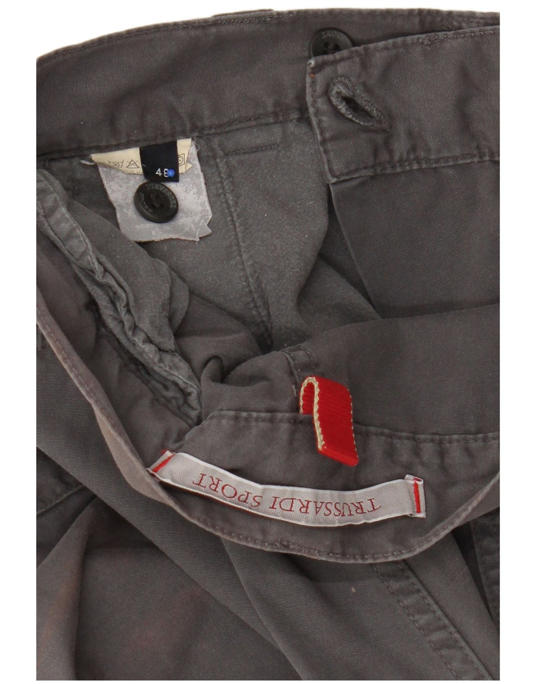 Pantaloni cargo drepti pentru bărbați Trussardi IT 48 Medium W32 L32 Gri