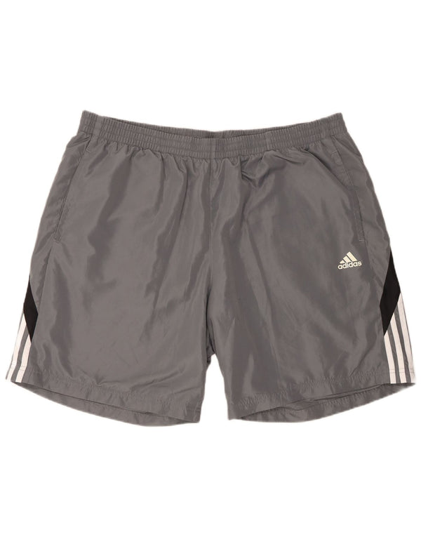 Pantaloni scurți sport pentru bărbați Adidas 2XL, gri, poliester color bloc