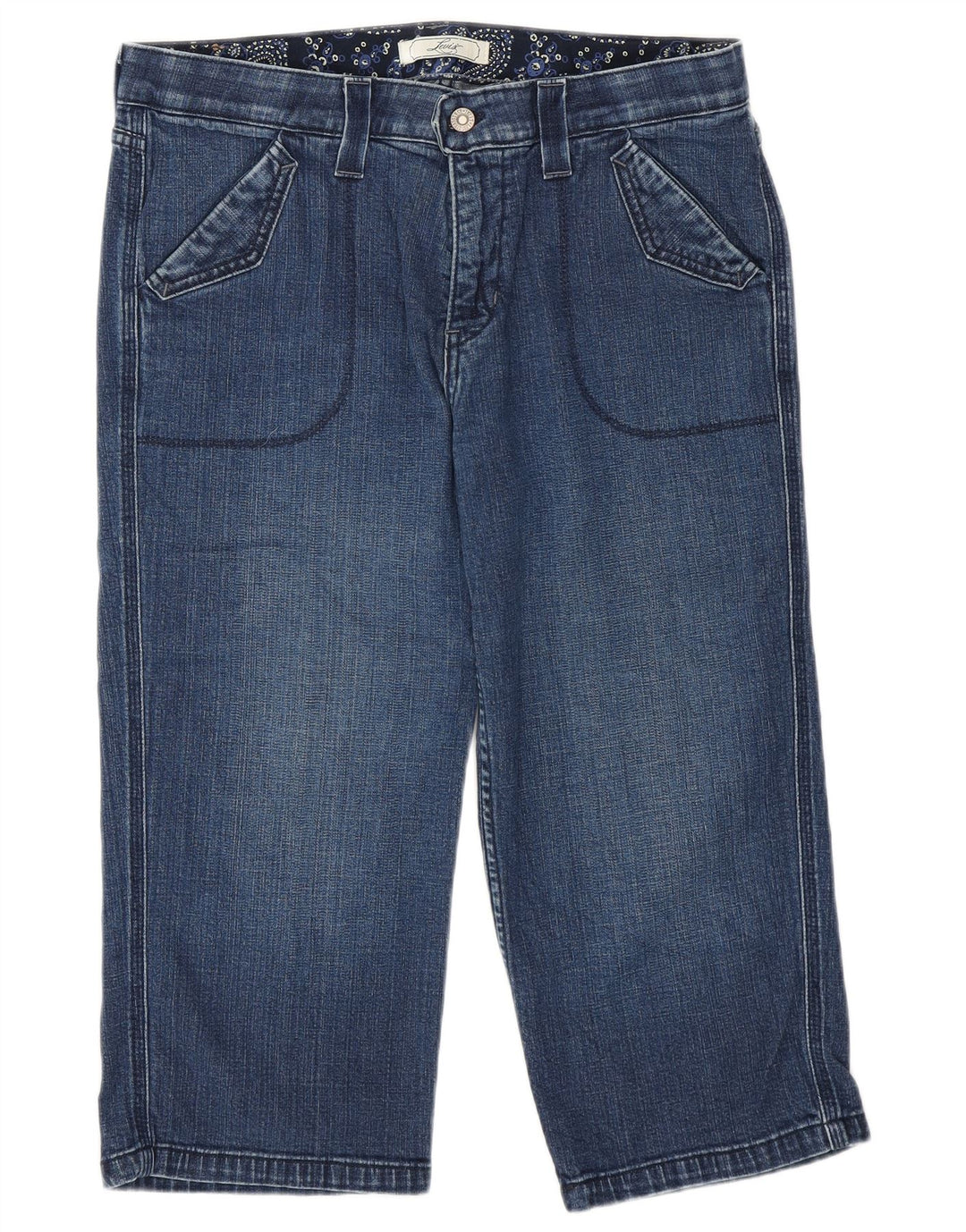 Jeans Capri de damă LEVI'S US 14 XL W36 L20 Bumbac albastru