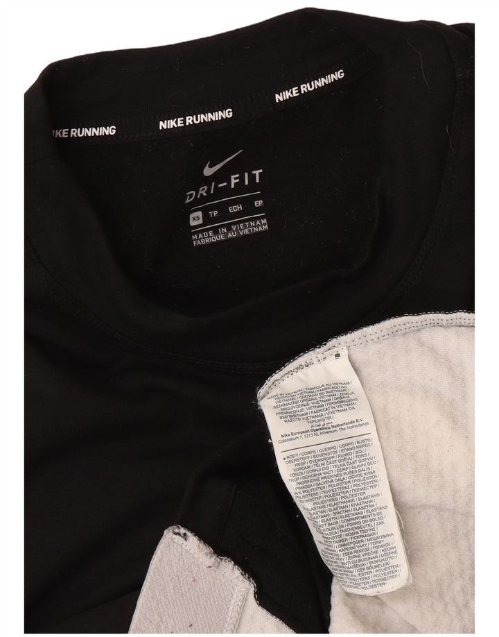 Top de alergare Nike pentru femei cu mânecă lungă UK 6 XS, negru, poliester