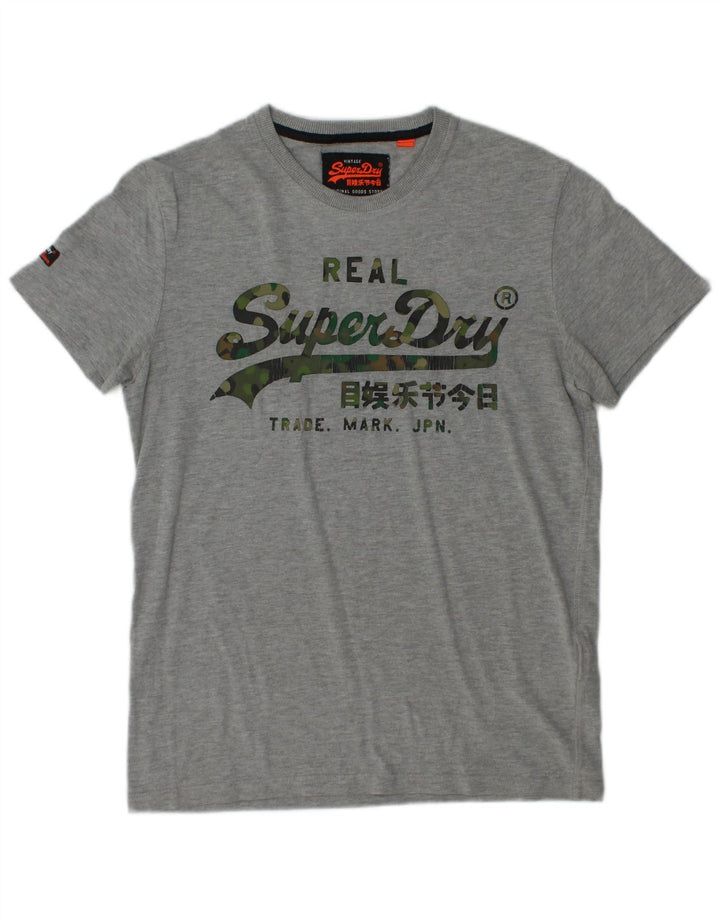 Tricou grafic pentru bărbați SUPERDRY Top din bumbac gri mediu