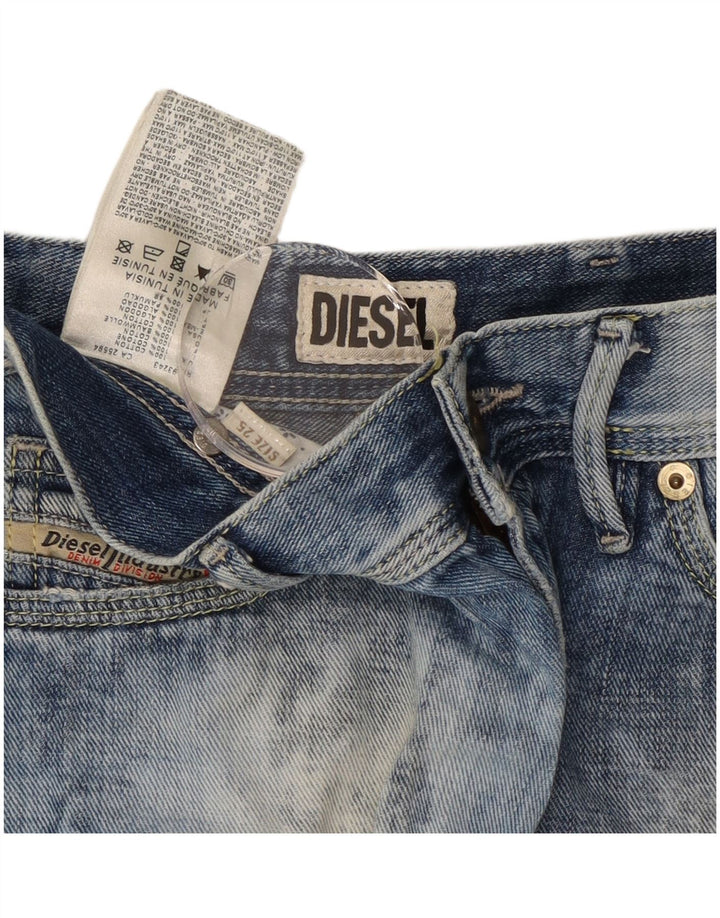 DIESEL Pantaloni scurți din denim pentru femei Acid Wash W25 XS Bumbac albastru
