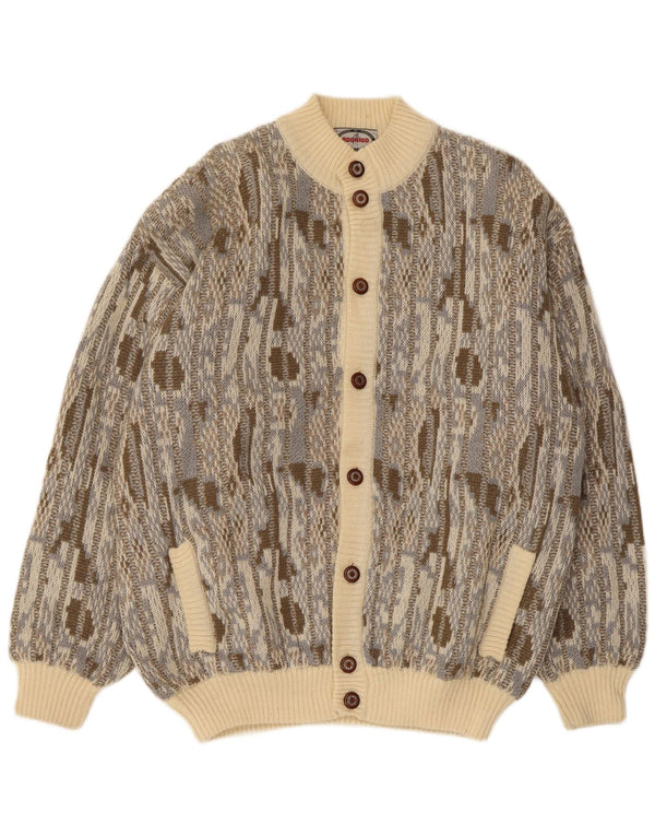 Rodrigo Mens Cardigan Sweater IT 54 XL Multicoloured Geometric Wool