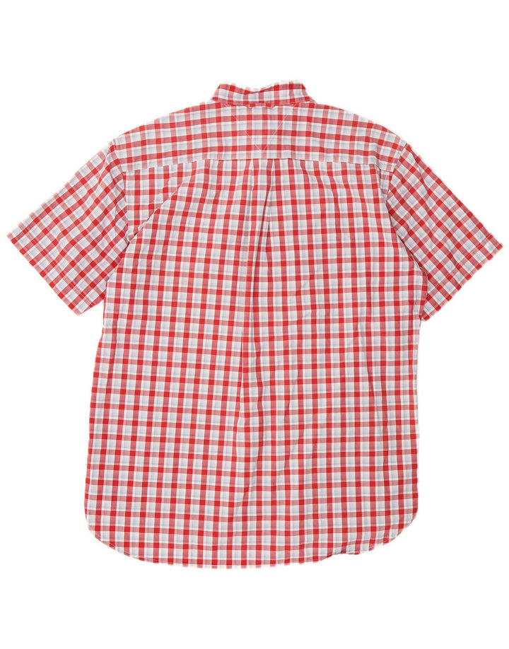 Cămașă cu mânecă scurtă TOMMY HILFIGER pentru bărbați, bumbac cu carouri roșii mari