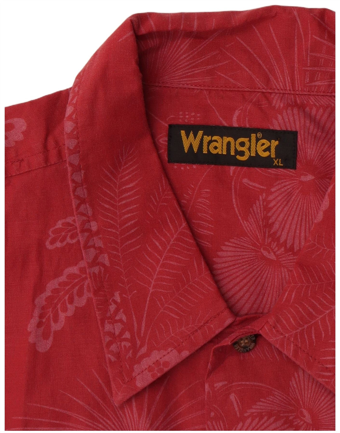 Cămașă cu mânecă scurtă pentru bărbați Wrangler XL, bumbac floral roșu