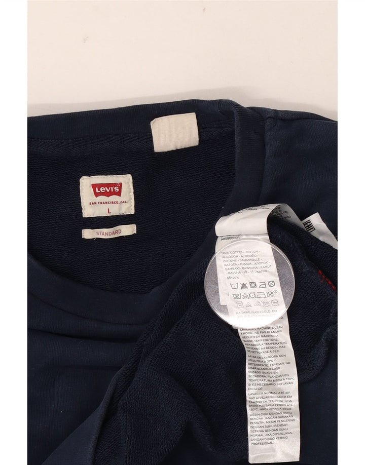 Pulover cu grafic standard Levi's pentru bărbați, mare, bumbac, albastru