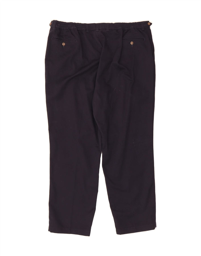 FARAH Mens Khakis Pegged Chino Trousers W48 L30 Navy Blue Cotton Vintage Farah and Second-Hand Farah from Messina Hembry 
