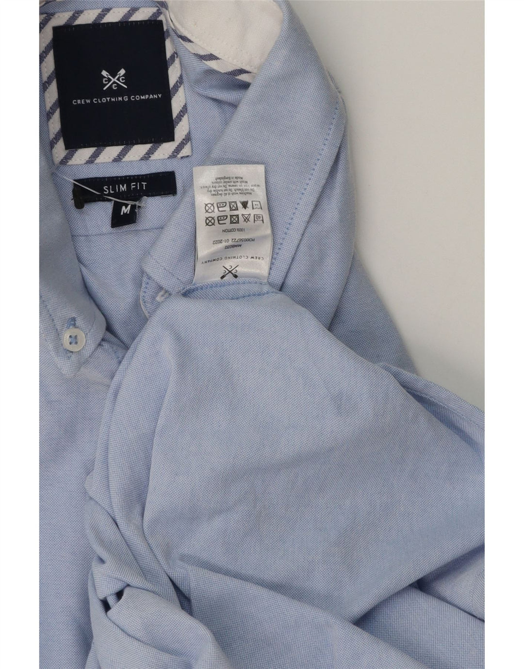 CREW CLOTHING Cămașă Slim Fit pentru bărbați Bumbac albastru mediu