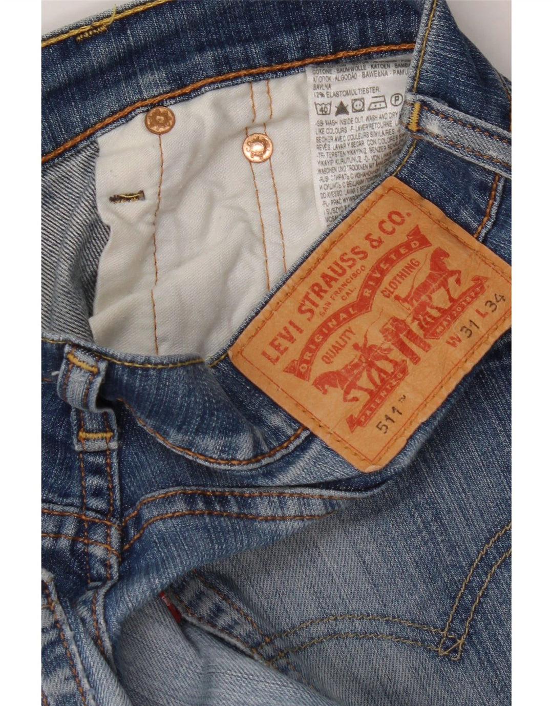 LEVI'S Mens 511 Slim Jeans W31 L31 Blue Cotton Vintage Levi's and Second-Hand Levi's from Messina Hembry 
