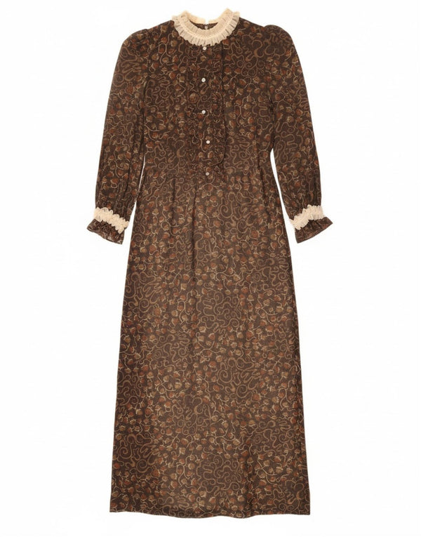 Rochie maxi cu mânecă lungă pentru femei Shelana UK 14 Medium Brown Floral