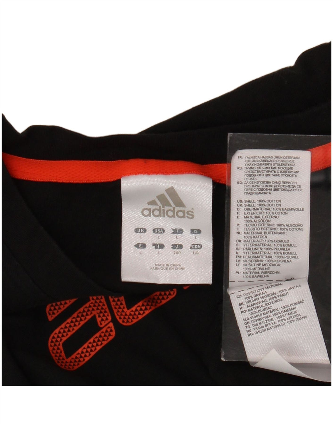 Tricou grafic ADIDAS pentru bărbați Top mare din bumbac negru
