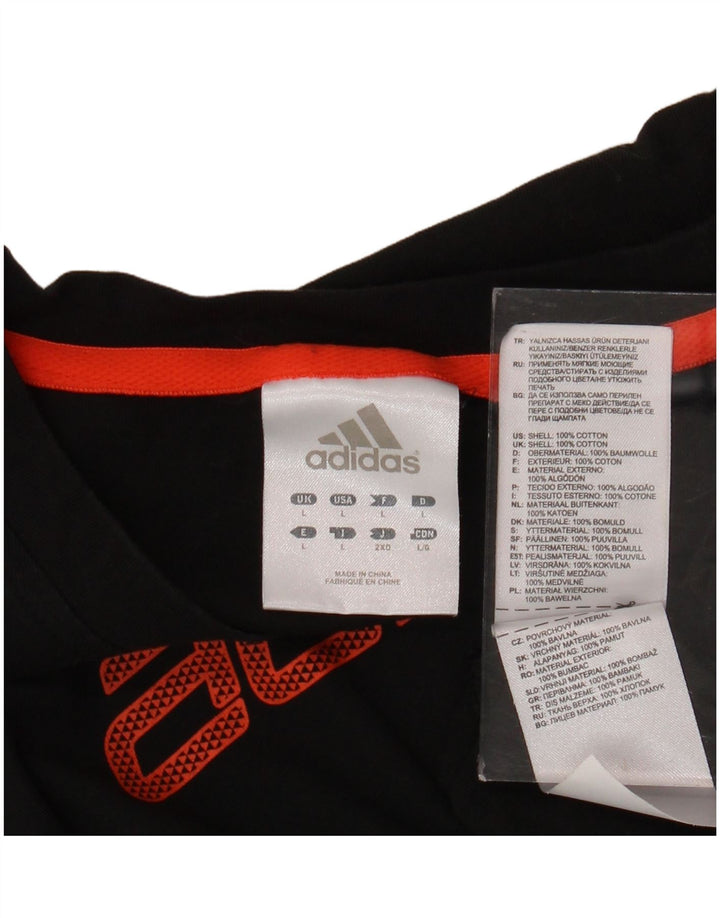 Tricou grafic ADIDAS pentru bărbați Top mare din bumbac negru