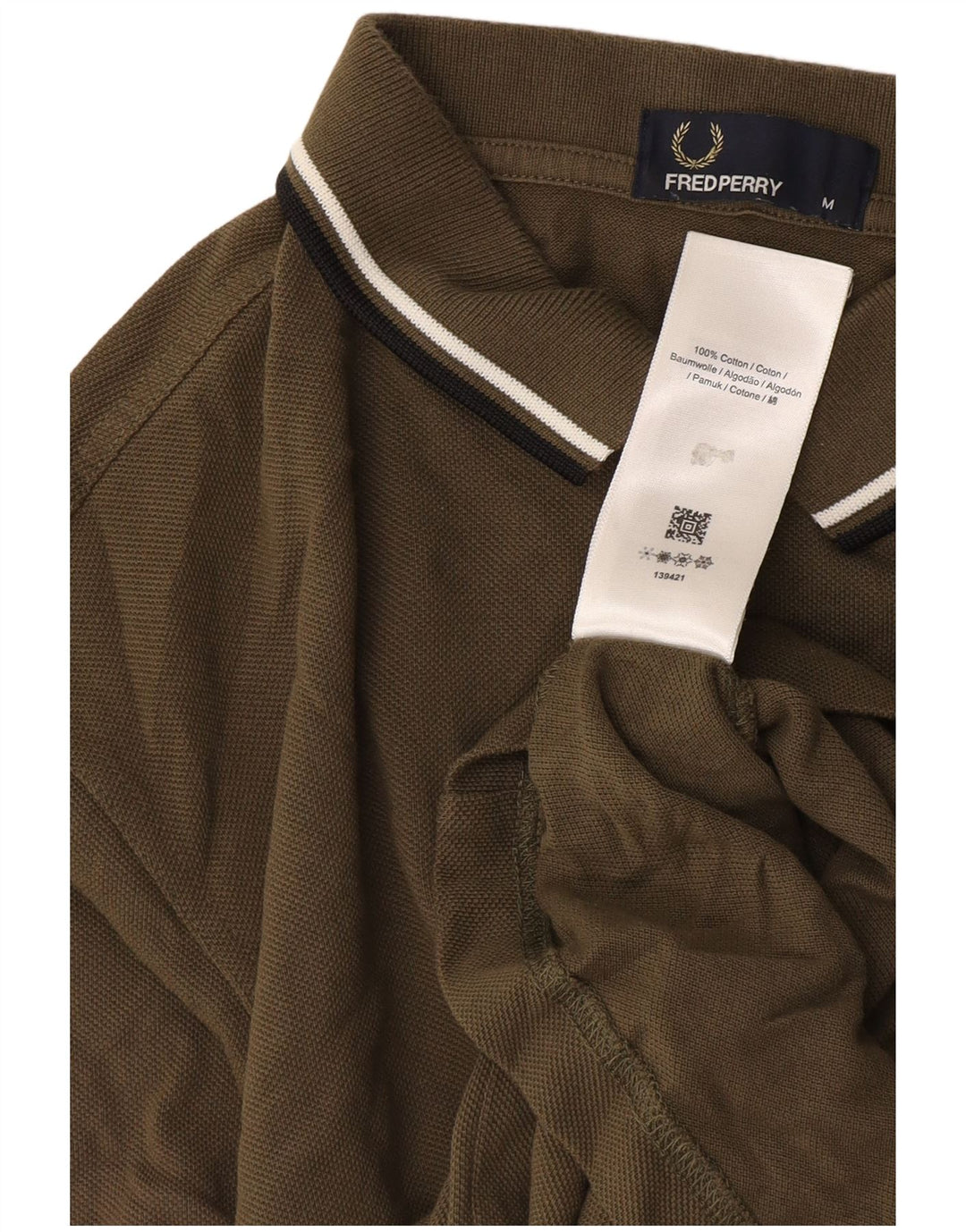 Cămașă polo Fred Perry pentru bărbați, bumbac kaki mediu