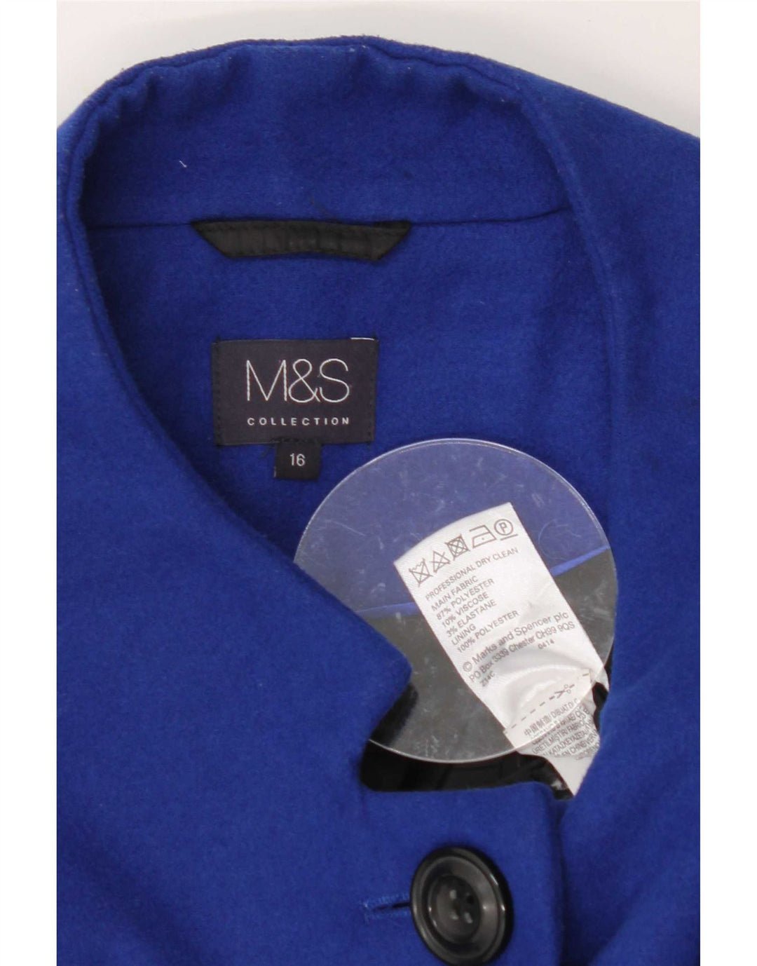 Palton pentru femei Marks & Spencer UK 16, mare, albastru, poliester