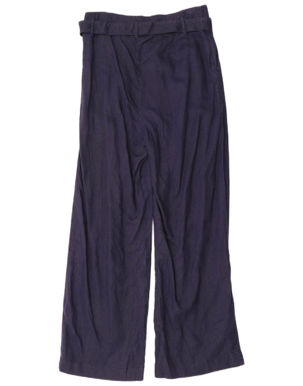 Pantaloni casual pentru femei Marks & Spencer cu talie înaltă UK 14 mare L32 L32 bleumarin
