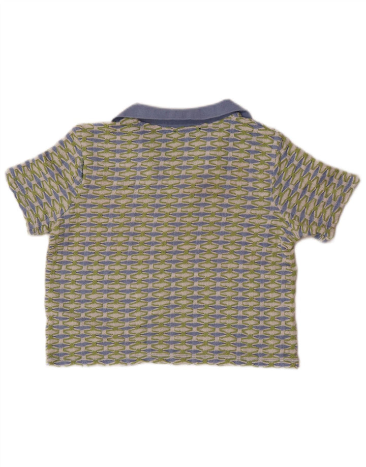 Tricou Polo Crop pentru Damă Zara UK 10 Poliester Geometric Verde Mic