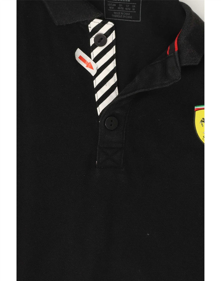 Tricou polo Puma Ferrari pentru bărbați, bumbac mediu negru