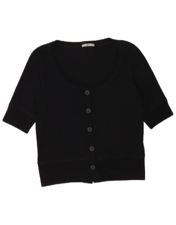 Cardigan Marks & Spencer pentru femei, cu mâneci jumate, UK 16, mare, negru, bumbac