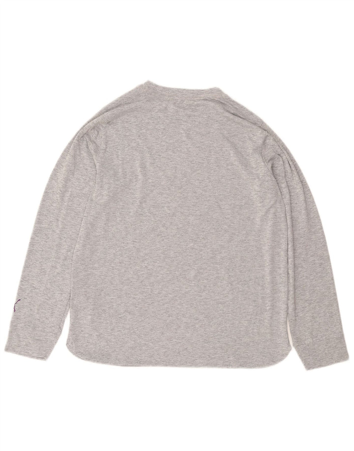 Tricou cu mânecă lungă pentru femei PUMA, cu grafică, UK 14, poliester cu pături gri mediu