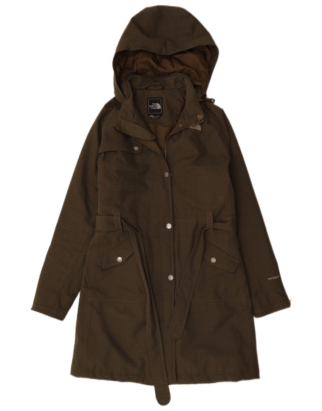 The NORTH FACE Jachetă Windbreaker cu glugă pentru femei UK 14 Medium Green Check