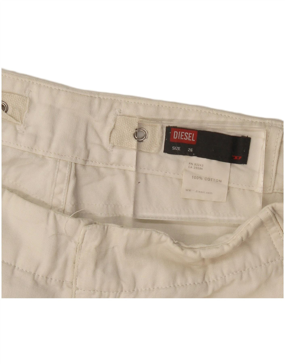 Pantaloni scurți chino pentru femei Diesel W26 Small White Bumbac