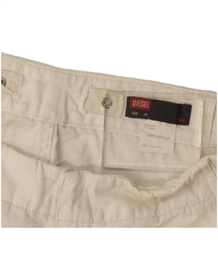 Pantaloni scurți chino pentru femei Diesel W26 Small White Bumbac