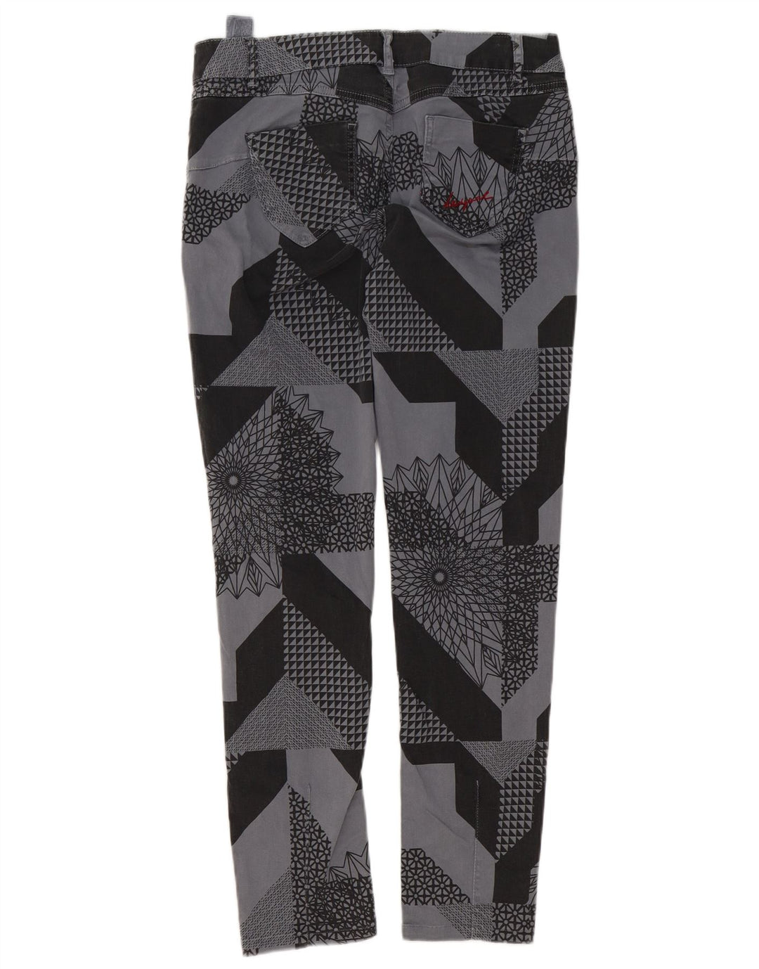 Pantaloni casual slim pentru femei Desigual W32 L29 bumbac mozaic gri