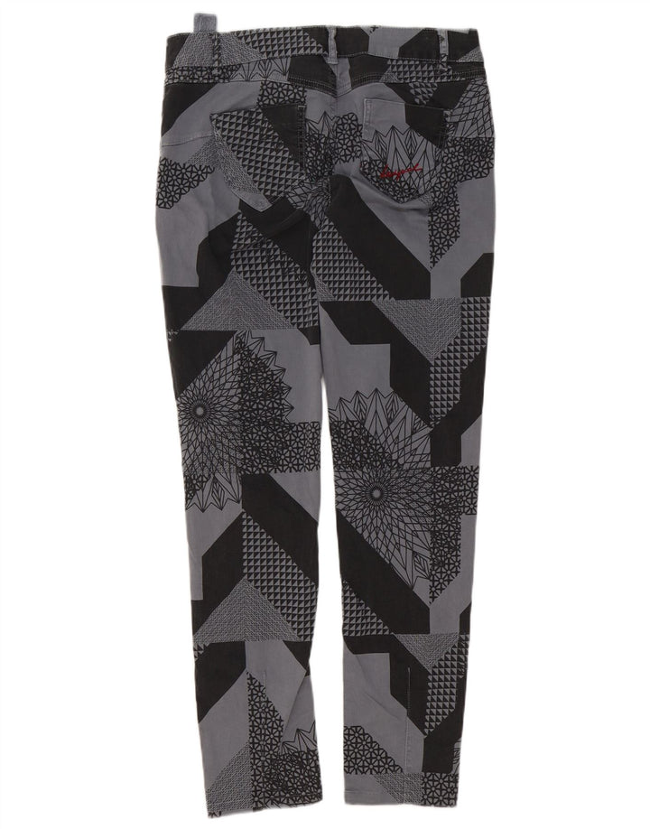 Pantaloni casual slim pentru femei Desigual W32 L29 bumbac mozaic gri