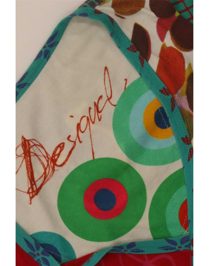 Desigual Womens Tunic Top UK 12 Medium Multicolor Floral