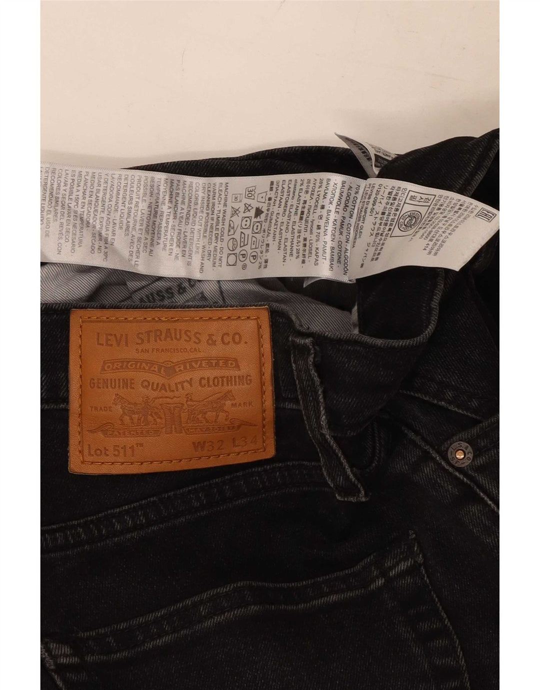 Banchi slim 511 Levi's pentru bărbați W32 L27 bumbac negru