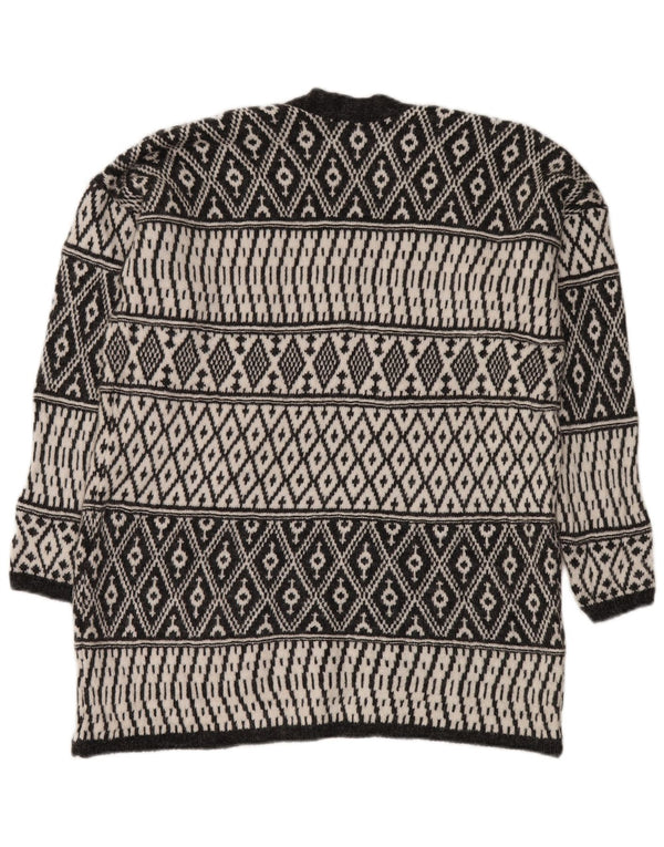 Pulover cardigan deschis pentru femei M&CO UK 14 Medium Gri Argyle/Diamond Acrylic