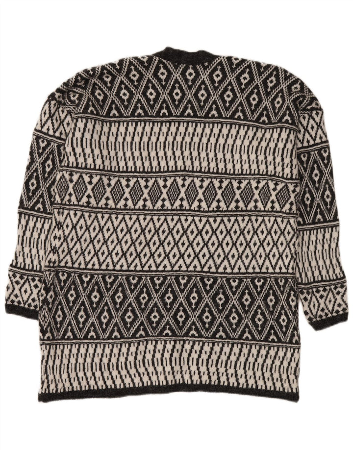 Pulover cardigan deschis pentru femei M&CO UK 14 Medium Gri Argyle/Diamond Acrylic