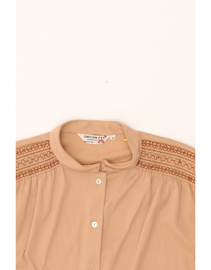 VINTAGE Womens Shirt Blouse IT 50 XL Beige Vintage Vintage and Second-Hand Vintage from Messina Hembry 
