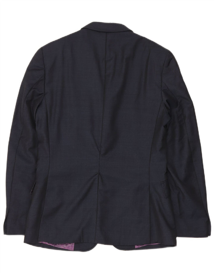 Jachetă Ted Baker pentru bărbați, cu 1 nasture, 36 SUA, lână mică, albastru