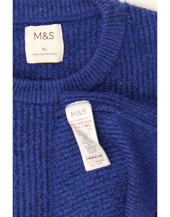 Marks & Spencer Pulover supradimensionat pentru femei cu decolteu triplu UK 18 XL Albastru