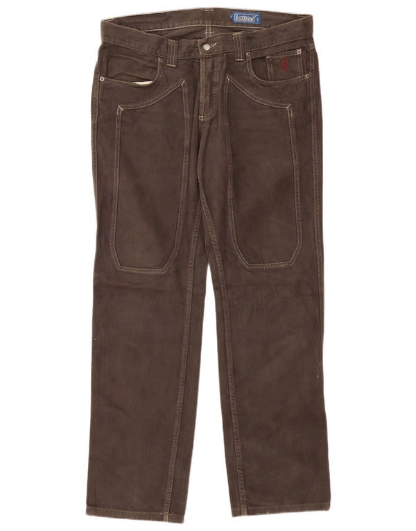 Pantaloni casual drepti pentru bărbați Jeckerson W36 L31 bumbac maro