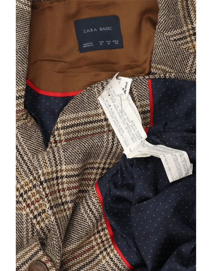 Sacou blazer pentru femei Zara, cu 1 nasture, UK 14, gri mediu din acetat