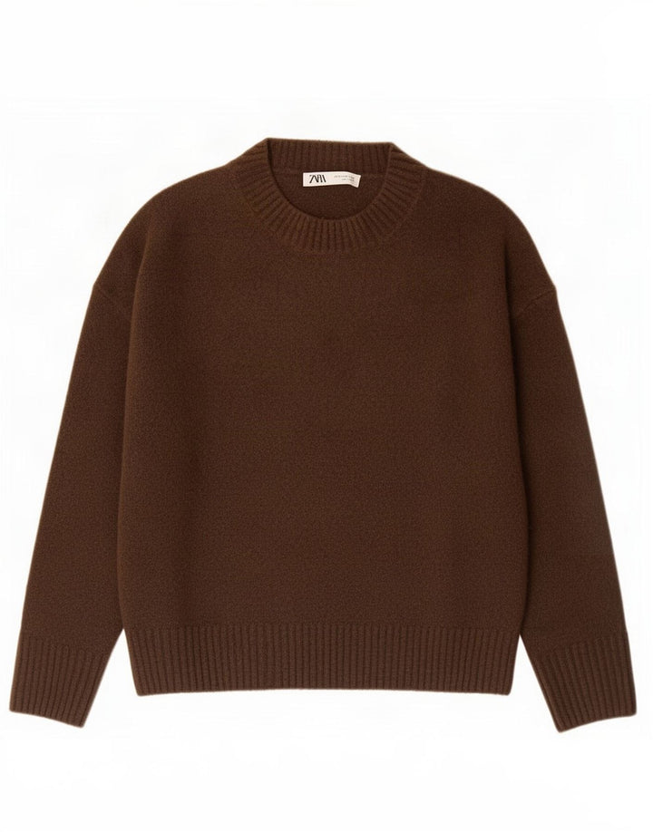 Pulover supradimensionat pentru femei Zara, cu gât de barcă, UK 10 Mic Maro