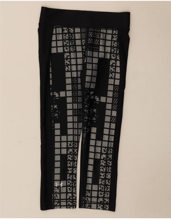 Leggings Capri Under Armour pentru femei Heat Gear UK 8 Small Black Geometric