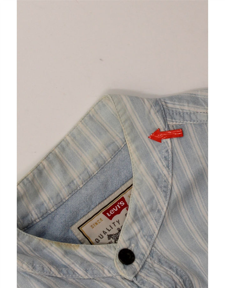 Cămașă cu mânecă scurtă Levi's pentru bărbați, bumbac cu dungi albastre mari