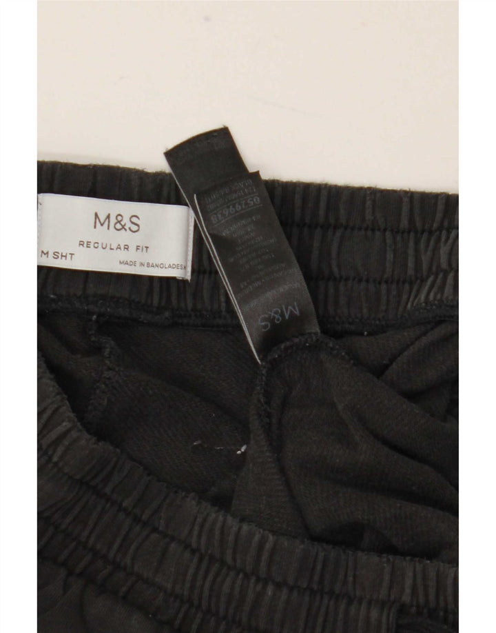 Pantaloni de trening Marks & Spencer pentru bărbați, cu croiala normală, bumbac mediu negru
