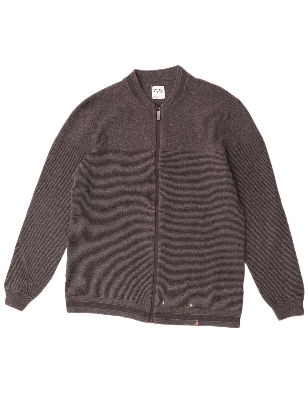 Pulover cardigan pentru bărbați Zara, bumbac cu dungi gri mari